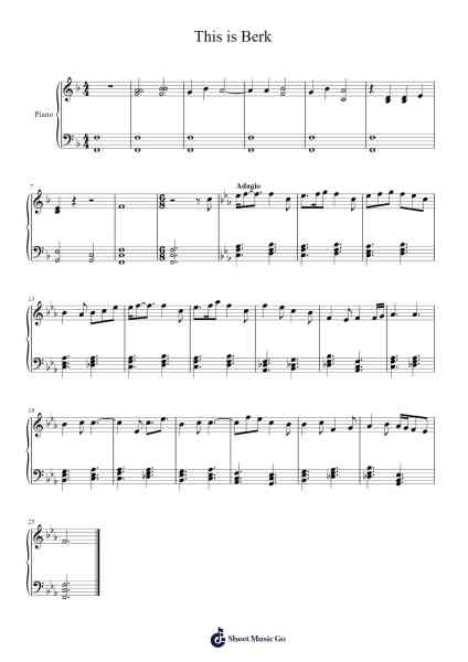 This is Berk - How to Train Your Dragon 2 Sheet Music by John Powell-Arr.Krisbe Chadky