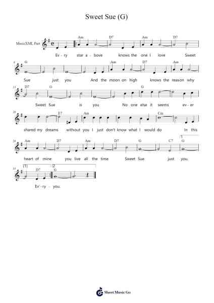 Sweet Sue (G) Sheet Music by Victor Young-Arr.Simpmark