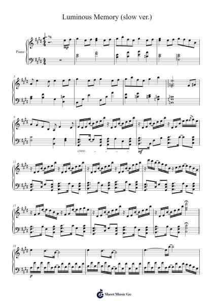 Luminous Memory (slow ver.) Sheet Music by Scriplip Borgdel-Arr.Spenborg