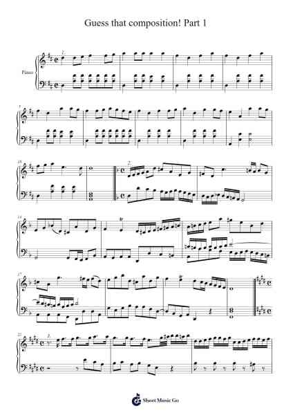 Guess that composition! Part 1 Sheet Music by Hamford-Arr.Kensibyl