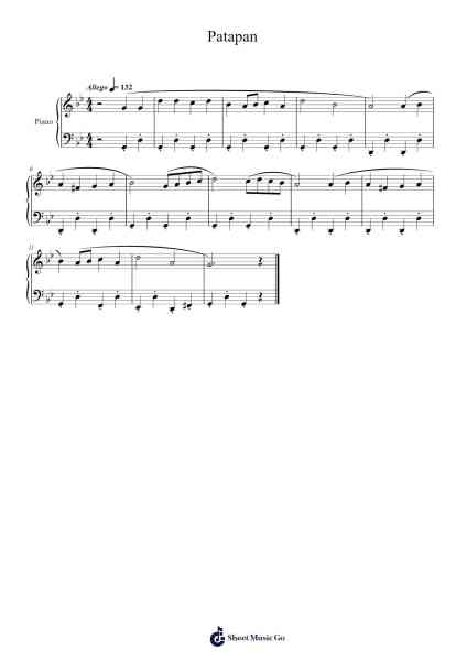 Patapan Sheet Music by Wooking-Arr.Rareade Zoelotte