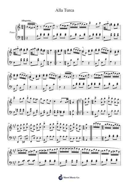 Rondo Alla Turca from Piano Sonata No. 11 in A Major, K. 331: III. Allegretto Sheet Music by Wolfgang Amadeus Mozart-Arr.Tofrances