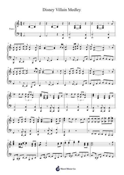 Disney Villain Medley โน้ตเพลงโดย -Arr.Kyleyy