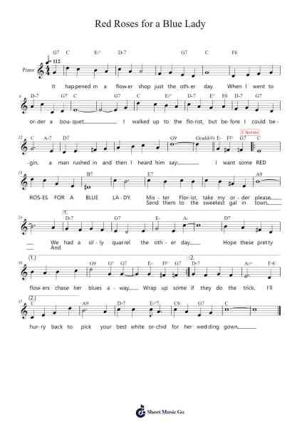 Red Roses for a Blue Lady Sheet Music by Sid Tepper/Roy C. Bennett-Arr.Leighborn