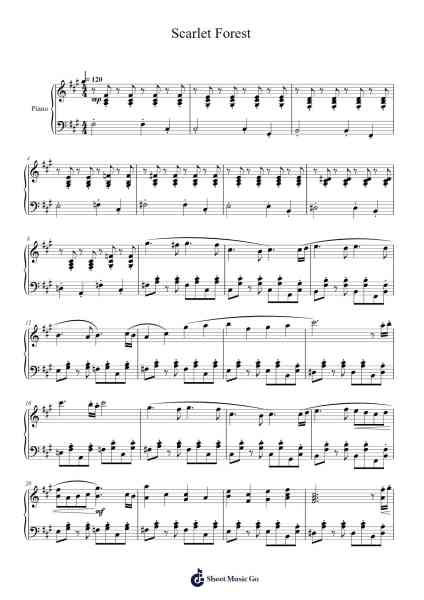 Scarlet Forest Sheet Music by Toby Fox-Arr.Kimbach Bloornorth