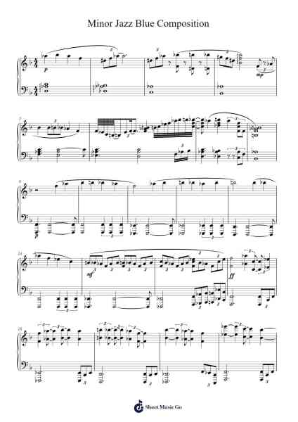 Minor Jazz Blue Composition 楽譜 by Manson Luk-Arr.Shawstuart Bergwar