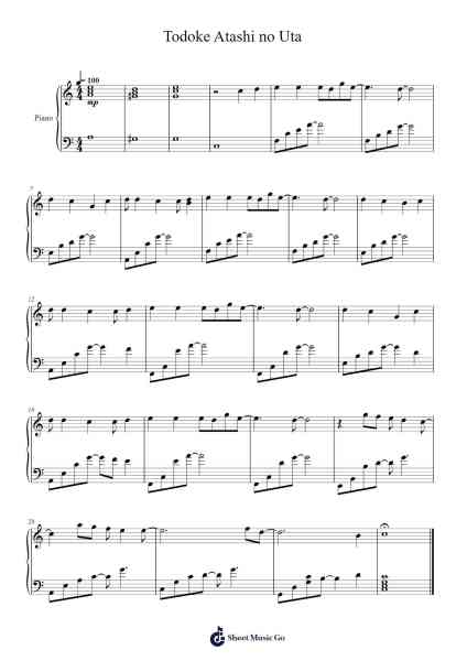 Todoke Atashi no Uta Sheet Music by undefined-Arr.Roxantab Mushaw