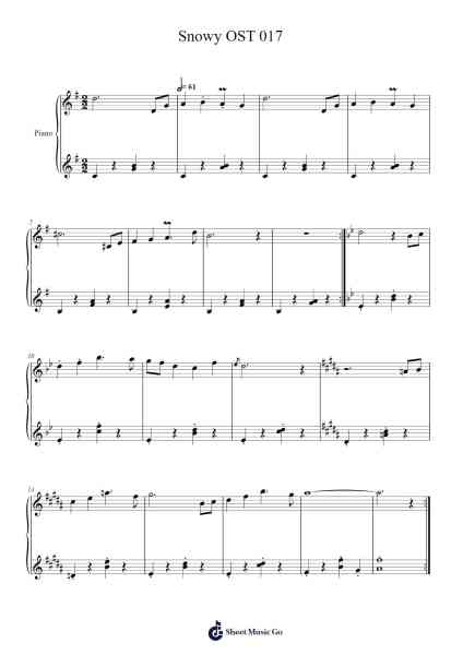 Snowy OST 017 Sheet Music by Toby Fox-Arr.Boycegold