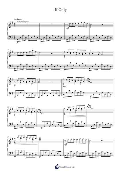 If Only Sheet Music by Andrew Turner-Arr.Reedtrine Gunnix