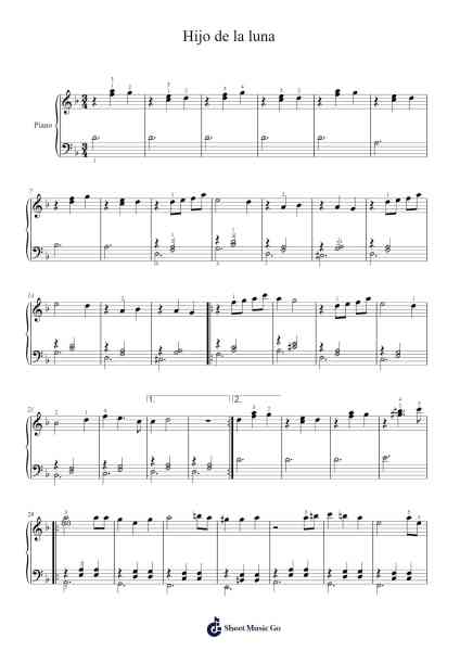 Hijo de la luna Sheet Music by Mecano-Arr.Harjo