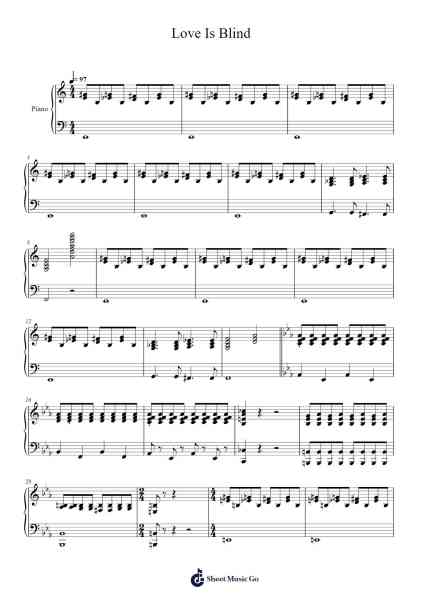 Love Is Blind Sheet Music by William Finn-Arr.Edlup Denlouie