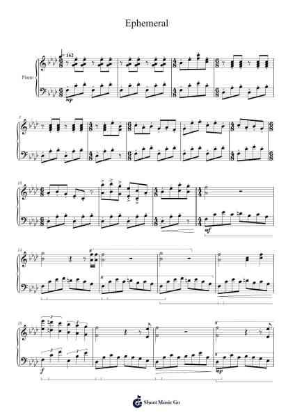 Ephemeral Sheet Music by Yamato Kasai-Arr.Brongus Chadkiel