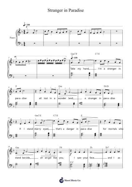 Stranger in Paradise Sheet Music by George Forrest-Arr.Kyleyy