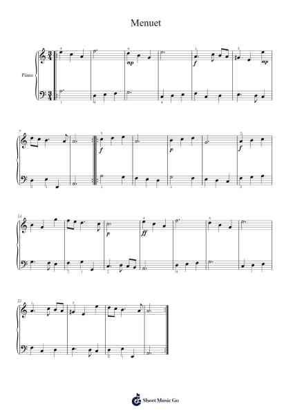 Menuet Sheet Music by undefined-Arr.Fmar Geearl