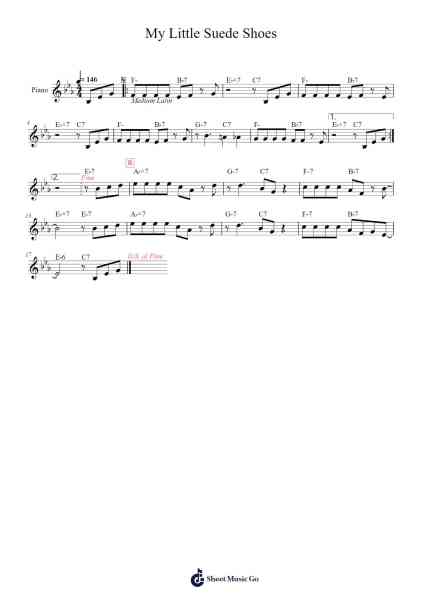 My Little Suede Shoes Sheet Music by Charlie Parker-Arr.Rares