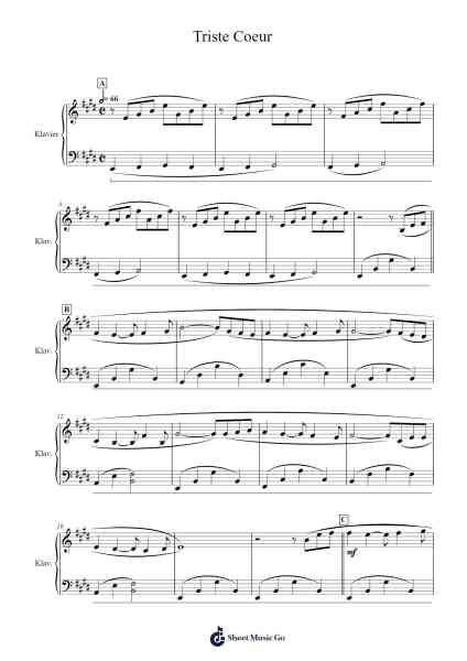 Triste Coeur Sheet Music by Richard Clayderman-Arr.Huthorne