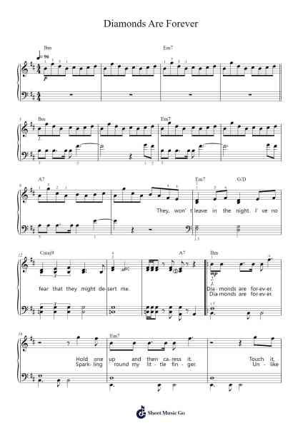 Diamonds Are Forever Sheet Music by Shirley Bassey-Arr.Kylenus Minruth