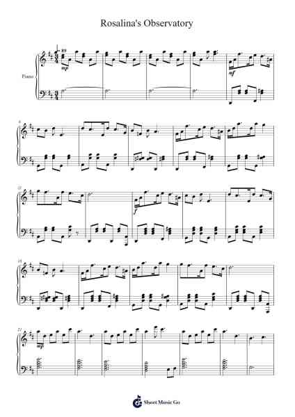 Rosalina's Observatory Sheet Music by Koji Kondo-Arr.Annnat Keclair