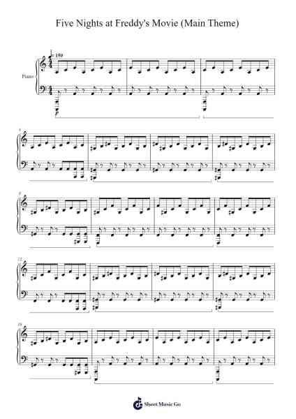 Five Nights at Freddy's Movie (Main Theme) Sheet Music by The Newton Brothers-Arr.Glosper