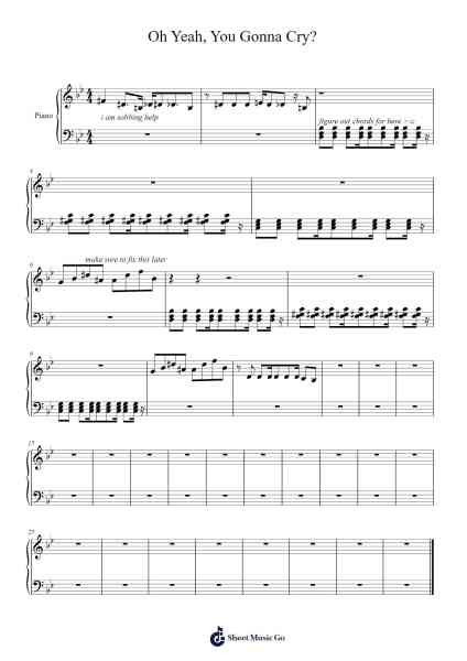 Oh Yeah, You Gonna Cry? Sheet Music by Lovejoy-Arr.Krisrol Petthew