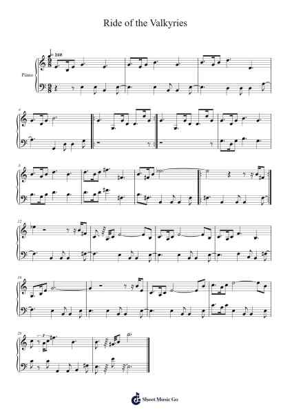 Ride of the Valkyries Sheet Music by Richard Wagner-Arr.Gailgale