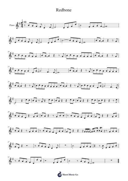Redbone Sheet Music by Childish Gambino-Arr.Cromflower Raeck