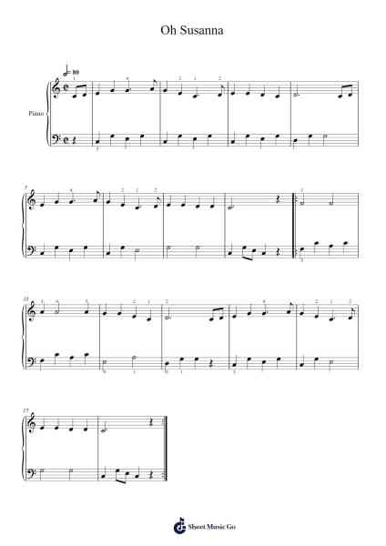 Oh Susanna Sheet Music by Stephen Foster-Arr.Arkirk Janeien
