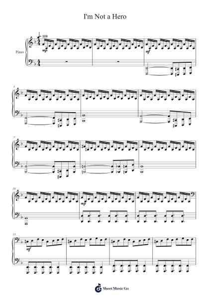 I'm Not a Hero Sheet Music by Hans Zimmer-Arr.Bardky Gissnow