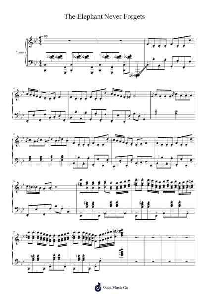 The Elephant Never Forgets Sheet Music by Jean-Jacques Perrey-Arr.Copxia