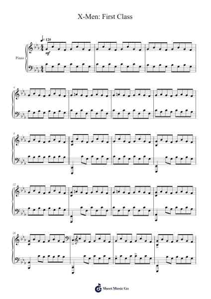 X-Men: First Class - Main Theme Sheet Music by bdf1975-Arr.Lanme