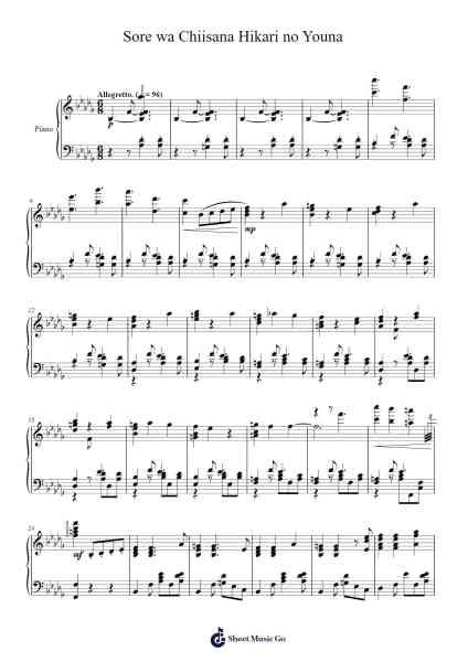 Sore wa Chiisana Hikari no Youna Sheet Music by Oghan Yeo'neil-Arr.Webbhan