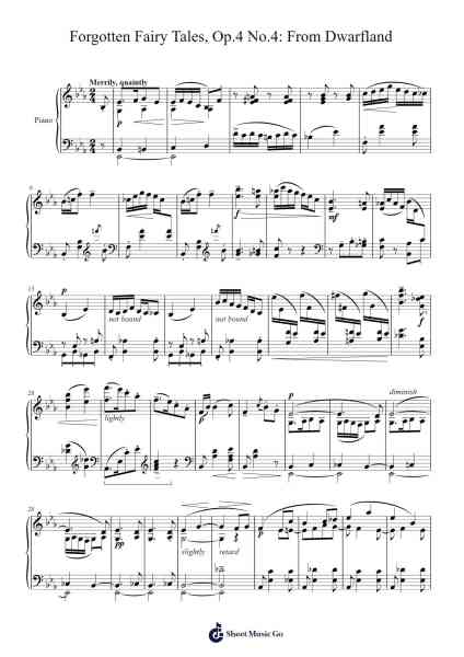 Forgotten Fairy Tales, Op. 4, No. 4: From Dwarfland Sheet Music by Edward MacDowell-Arr.Osbrow Joeholt