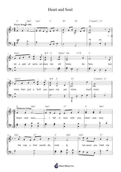 Heart and Soul Sheet Music by Hoagy Carmichael-Arr.Davepeare