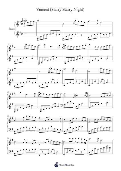 Vincent (Starry Starry Night) Sheet Music by Don McLean-Arr.Saske