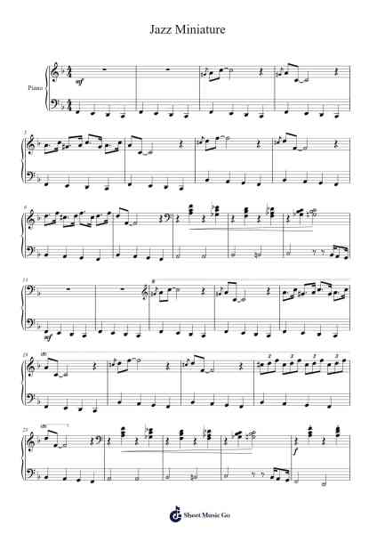 Jazz Miniature Sheet Music by Mark Nevin-Arr.Panvier Oisendan