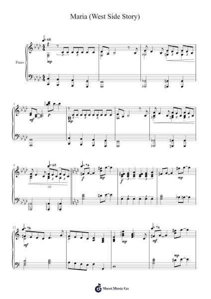 Maria (West Side Story) Sheet Music by Leonard Bernstein-Arr.Dawnbian Sherqe