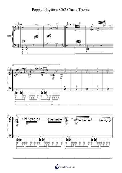 Poppy Playtime Ch2 Chase Theme Sheet Music by Zachary Preciado-Arr.Junerald