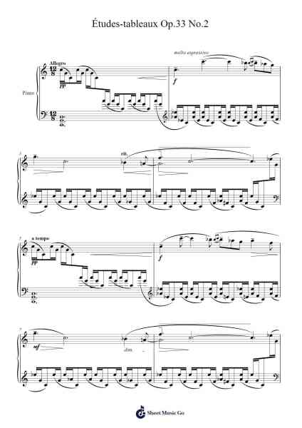 Études-tableaux in C Major, Op. 33, No. 2: Allegro Sheet Music by Sergei Rachmaninoff-Arr.Fordniah