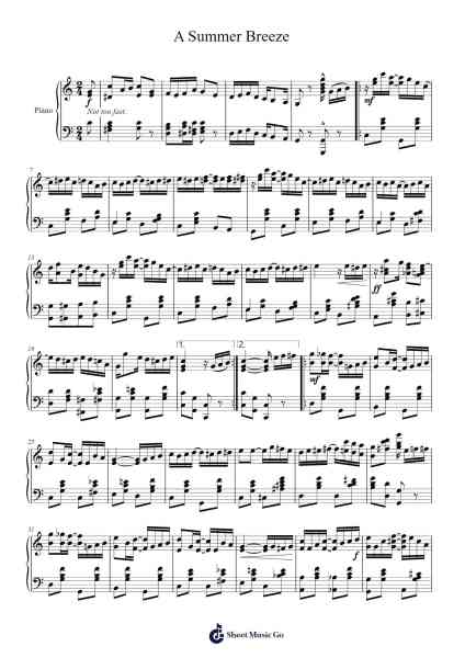 A Summer Breeze Sheet Music by James Scott-Arr.Carlphrey