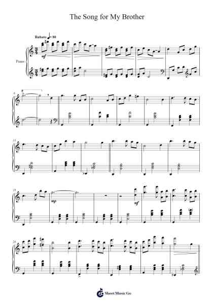 The Song for My Brother Sheet Music by Nam Hye seung/Park Sang hee-Arr.Sailshead Verborn