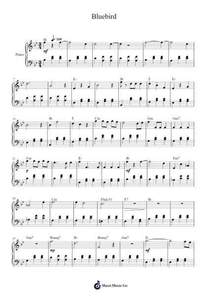 Bluebird - Variations Sheet Music by Alexis Ffrench-Arr.Werfith