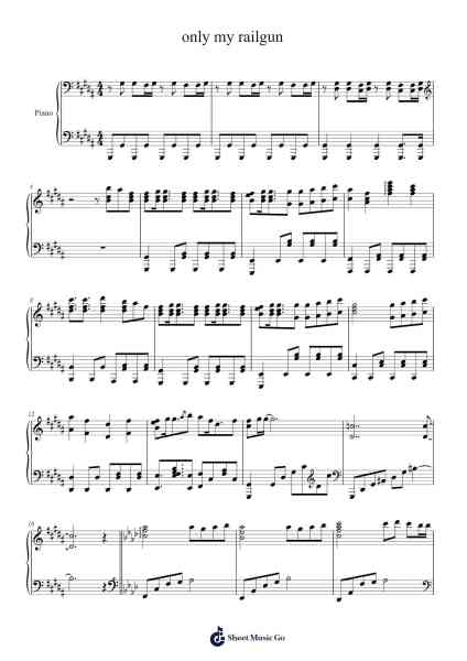only my railgun Sheet Music by fripSide-Arr.Souyet Jamesnolds