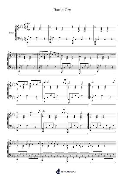 Battle Cry Sheet Music by Imagine Dragons-Arr.Ukuk Behill