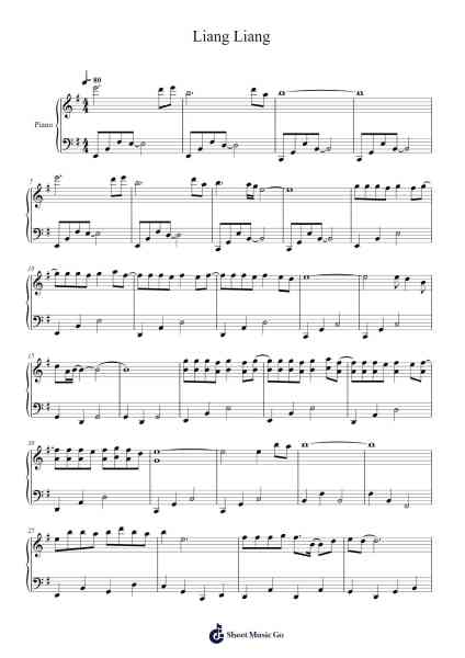 Liang Liang Sheet Music by Theme song - Liang Liang-Arr.Salpeg Beerneil