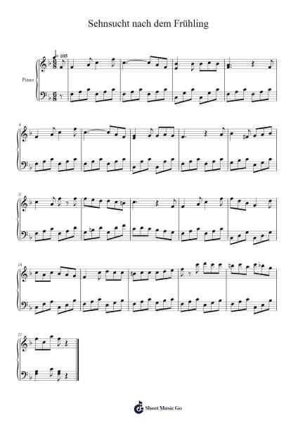 Sehnsucht nach dem Frühling, K. 596 Sheet Music by Wolfgang Amadeus Mozart-Arr.Manlynch