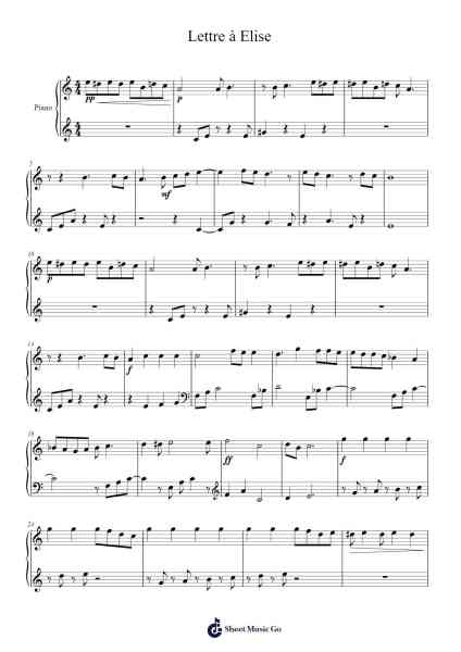 Lettre à Elise Sheet Music by Osxia-Arr.Daitrid Piersliam