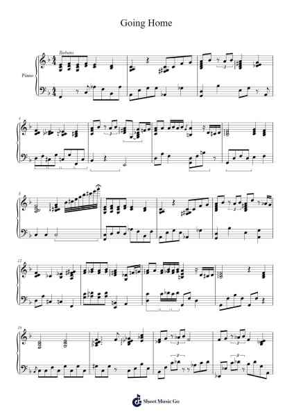 Suite "Going Home" 2nd Mouvement: Piano Solo (Bleach: Fade to Black) Sheet Music by Shirō Sagisu-Arr.Housebuck Boylejones