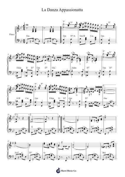 La Danza Appassionatta Sheet Music by Clarence M. Jones-Arr.Dickbryce Biien