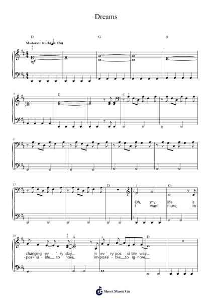 Dreams Sheet Music by The Cranberries-Arr.Hulclark