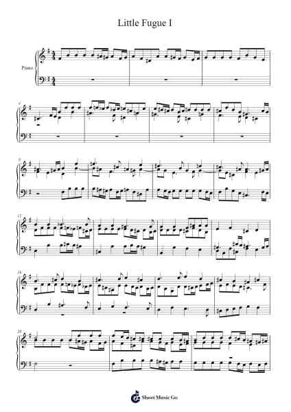 Little Fugue in G Minor, BWV 578 Sheet Music by Johann Sebastian Bach-Arr.Billel Samry